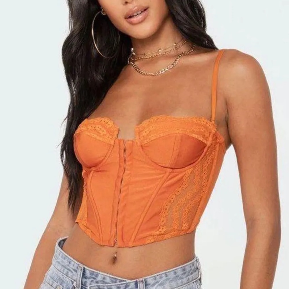 Edikted Orange Corset Top